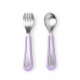 Viida Souffle Antibacterial Stainless Steel Fork & Spoon Set (L) - Cosmic Mauve