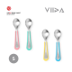 Viida Soufflé Antibacterial Stainless Steel Spoon Set (L) - Taffy Pink+Turquoise Green