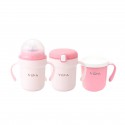 Viida Soufflé Antibacterial Stainless Steel 3-Stage Training Cup Set - Taffy Pink