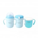 Viida Souffle Antibacterial Stainless Steel 3-Stage Training Cup Set - Baby Blue