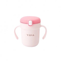 Viida Soufflé Antibacterial Stainless Steel Straw Sippy Cup - Taffy Pink