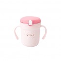 Viida Souffle Antibacterial Stainless Steel Straw Sippy Cup - Taffy Pink