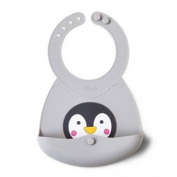 Viida Joy Series Baby Bib -  Ivan Grey Penguin