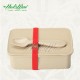 Rice Husk Lunch Box (L) + Spork + Ribbon