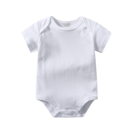 Akarana Baby Quality Newborn Baby Romper One-Piece Double Sided Dupion Cotton (White 12M)