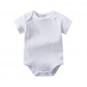 Akarana Baby Quality Newborn Baby Romper One-Piece Double Sided Dupion Cotton (White 12M)