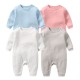 Akarana Baby Quality Newborn Baby Long Sleeve Bodysuit / Baby Sleepwear One-Piece Double Sided Dupion Cotton ( White 6M)