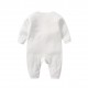 Akarana Baby Quality Newborn Baby Long Sleeve Bodysuit / Baby Sleepwear One-Piece Double Sided Dupion Cotton (White 3M)