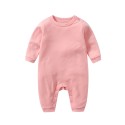 Akarana Baby Quality Newborn Baby Long Sleeve Bodysuit / Baby Sleepwear One-Piece Double Sided Dupion Cotton (Pink 3M)