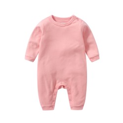 Akarana Baby Quality Newborn Baby Long Sleeve Bodysuit / Baby Sleepwear One-Piece Double Sided Dupion Cotton (Pink 12M)