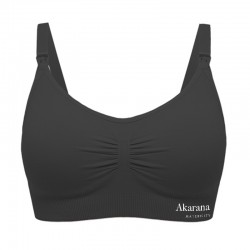Akarana Baby Maternity Seamless Solid Maternity & Nursing Bra Free 1pc Extender (Black)