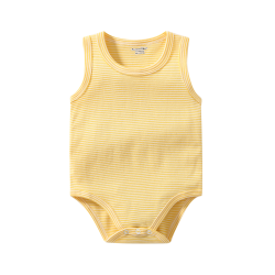 Akarana Baby Sleeveless Bodysuit Baby Romper (0-6M Yellow Stripe)