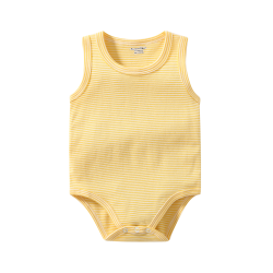 Akarana Baby Sleeveless Bodysuit Baby Romper (12-18M Yellow Stripe)