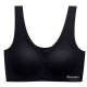 Akarana Baby Laser-Cut Basic Nursing Sleep & Yoga Bra For Breastfeeding Women Button Front Maternity Comfy Bralette (Black)