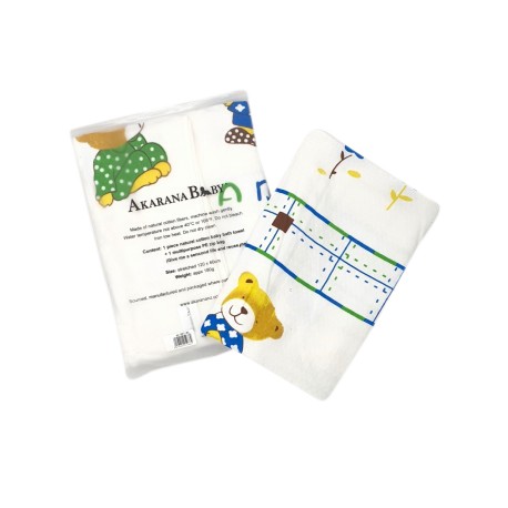 Akarana Baby Baby and Kids Super Soft Cotton Bath Towel (Bear In PJ)