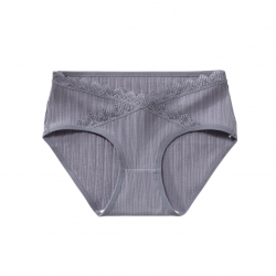 Akarana Maternity Lace Soft Cotton Underwear Postpartum Low Waist Panties - Grey