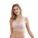 Akarana Baby Laser-Cut Basic Nursing Sleep & Yoga Bra For Breastfeeding Women Button Front Maternity Comfy Bralette (Pink)