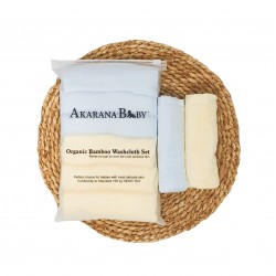 Akarana Baby Organic Bamboo Washcloth Set Super Soft 6 in 1 Pack Baby Handkerchief (Blue & Yellow)
