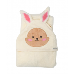 Akarana Baby Bunny Microfiber Coral Fleece Baby Hooded Towel - Bunny Cream