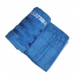 Premium Akarana Bamboo Fiber Cotton Bath Towel - Blue