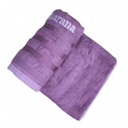 Premium Akarana Bamboo Fiber Cotton Bath Towel - Purple