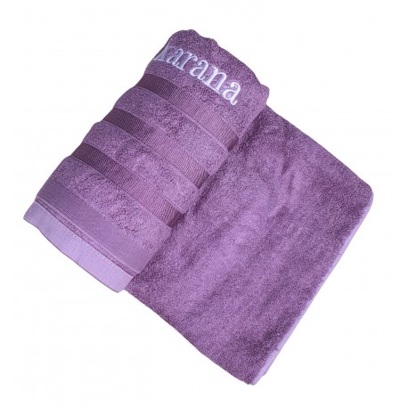 Premium Akarana Bamboo Fiber Cotton Bath Towel - Purple