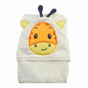 Akarana Baby Bunny Microfiber Coral Fleece Baby Hooded Towel - Giraffe Cream