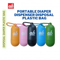 Portable Diaper Case Disposal Plastic Dispenser Refill Roll Diaper Bag (1 CASE+ 1 ROLL + 1 ROLL EXTRA REFILL)