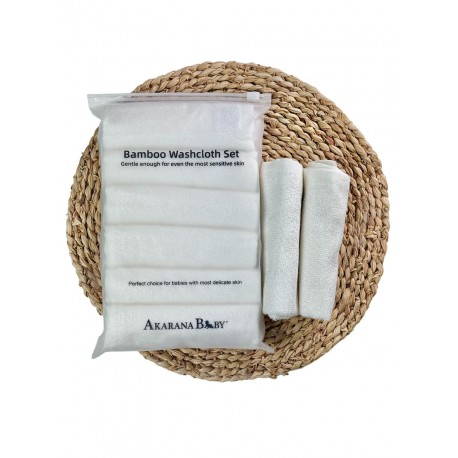 Akarana Baby Organic Bamboo Washcloth Set Super Soft 6 in 1 Pack Baby Handkerchief