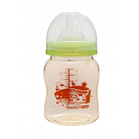 Basilic PPSU Wide Neck Feeding Bottle With Anti-Colic Teat 180ml (S)