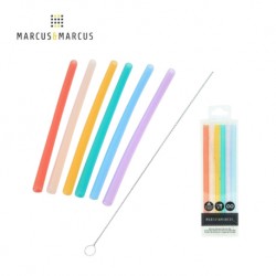 Marcus & Marcus Reusable Silicone Straws & Brush Set