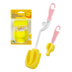 Simba Bottle & Nipple Brush Set With Replacement Sponge (Pink)
