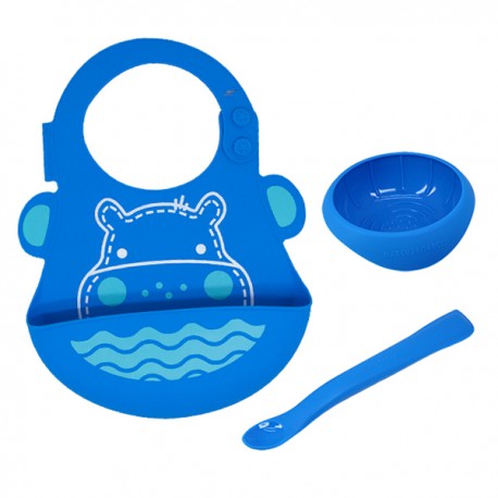 Marcus & Marcus First Baby Feeding Set 6m+ (Bib with 2-in-1 Masher Spoon & Bowl Set)