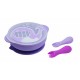 Marcus & Marcus Toddler First Self Feeding Set 12M+ (100% SILICONE Suction Bowl with Lid, Palm Grasp Spoon & Fork)