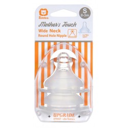 Simba Mother Touch Anti Colic Nipple (Wide Neck/Round Hole ) Twin Pack (S-L)