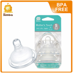 Simba Mother Touch Anti Colic Nipple (Wide Neck/Cross Hole ) Twin Pack (S-Xl)