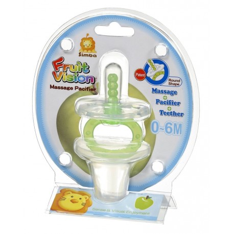 Simba Fruit Vision Round Shape Massage Pacifier (0 Months+) Green