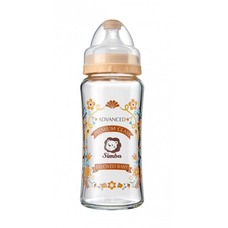 Simba Crystal Romance Wide Neck Glass Bottle [Sunny Brown] 180ml