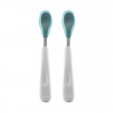 OXO TOT Feeding Spoon Set With Soft Silicone (Twin Pack) (Aqua)