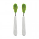 OXO TOT Feeding Spoon Set With Soft Silicone (Twin Pack) (Green)