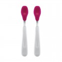 OXO TOT Feeding Spoon Set With Soft Silicone (Twin Pack) (Pink)