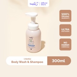Hoppi 100% Organic Baby Wash & Shampoo (300ml/Bottle)