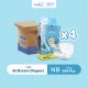 [CARTON] Hoppi AirDream Baby Diaper Tape NB66/S56/M48/L40 (4 Packs) 2mm Ultracore Technology