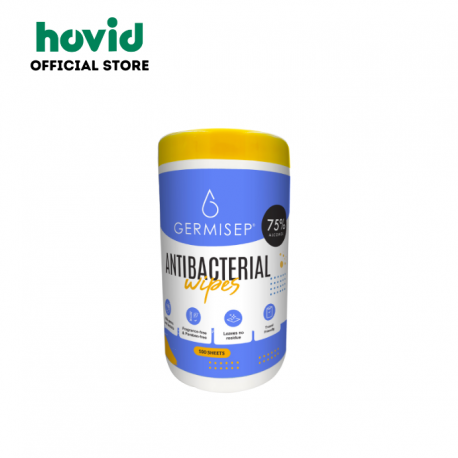 Hovid Germisep Antibacterial Wipes Canister 100's