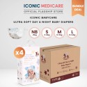 [Bundle of 4] Iconic Babycare Ultrasoft Day & Night Baby Diaper Tape NB120/S224/M208/L192