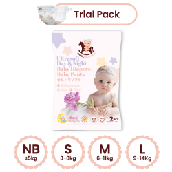 [Trial Pack] Iconic Babycare Ultrasoft Day & Night Baby Diaper Tape NB/S/L/XL (2pcs/pack)