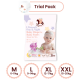 [Trial Pack] Iconic Babycare Ultrasoft Day & Night Baby Diaper Pants M/L/XL/XXL (2pcs/pack)