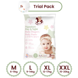 [Trial Pack] Iconic Babycare Signature Day & Night Baby Diaper Pants M/L/XL/XXL (2pcs/pack)