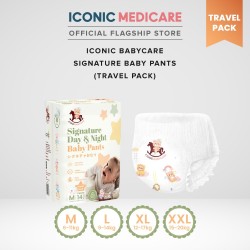 [Travel Pack] Iconic Babycare Signature Day & Night Baby Diaper Pants M14/L12/XL10/XXL8