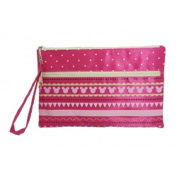 Disney Minnie Mouse Pink Line Double Zip Pouch